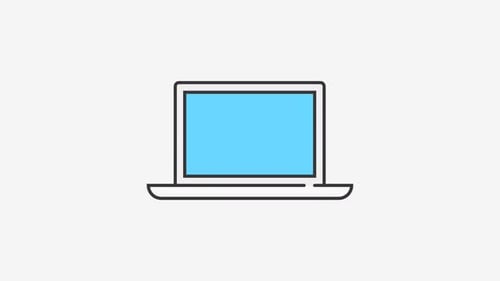Flat Design Laptop Screen Expand Reveal Animation