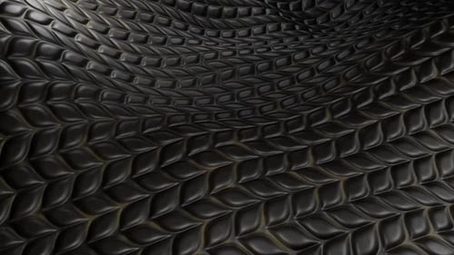 Wave Animation Leaf Wall Deco Tiles Black