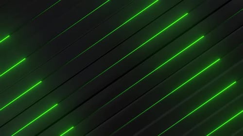 Dynamic neon green lines on black background, futuristic design concept