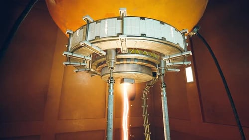 Futuristic Core Powering Up with Energy Beam Animation