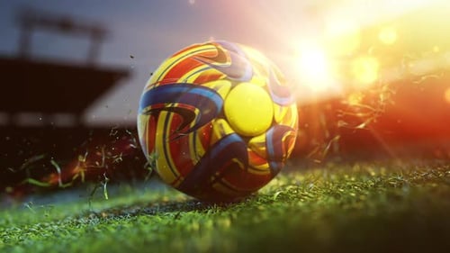Dynamic Soccer Ball Intro with Light Streaks and Particles
