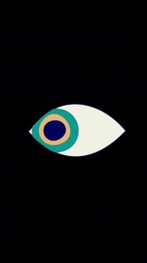 Mystery Eye Looking Around Vertical On Alpha Channel
