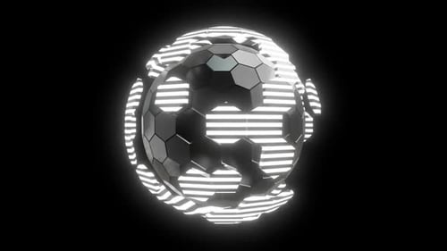 Geometric Rotating Sphere with Glowing Hexagons