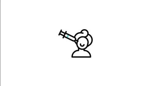 Animated Minimalist Syringe Injection into Face Icon