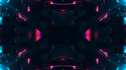 Cyan And Pink Infinite Fantasy Flashing Symmetrical Background Vj Loop In 4K