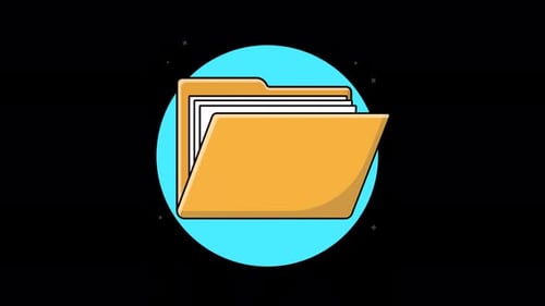 Folder with Document. Cloud Storage Concept Animation Video - Transparent