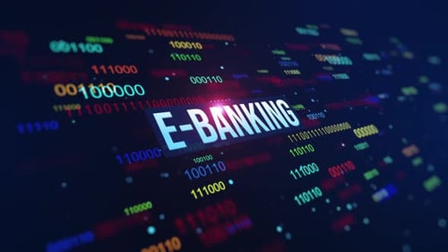 Plano de fundo do código binário digital de e-banking