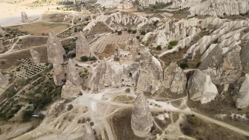 aerial Cappadocia monastery