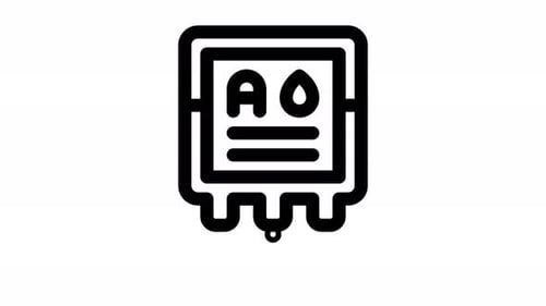 blood bag line icon animation