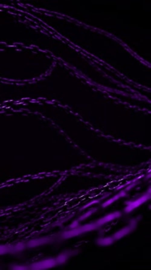 Floating Neon Purple Chains Abstract Background