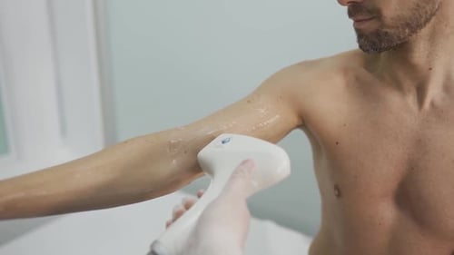 Laser epilation and cosmetology in beauty salon. Cosmetology, spa and hair removal concept