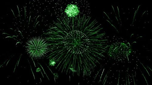 Green Fireworks Background