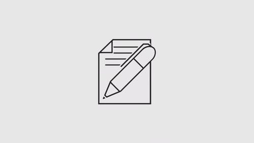 Animated Minimalist Document and Pencil Writing Icon