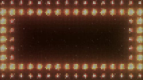 Marquee Light Board Sign Retro on Black Background Bright Golden Light Bulbs for Banner or Sign