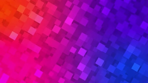 Abstract color animated background with digital squares. seamless loop