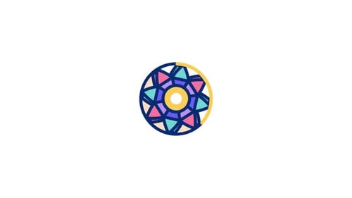 Colorful Geometric Mandala Reveal Animation
