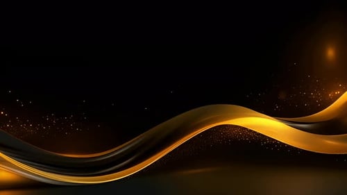Abstract Golden Wave and Particles Elegant Awards Background