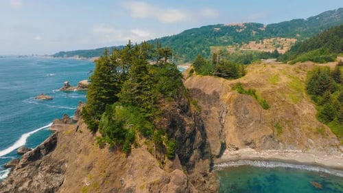 Majestic Cliffs And Shorelines Stunning West Coast Drone Shot