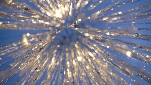 Abstract Tinsel Background with Shimmering Silver Strands