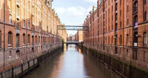 Famous warehouse district (Speicherstadt) in Hamburg, Germany.