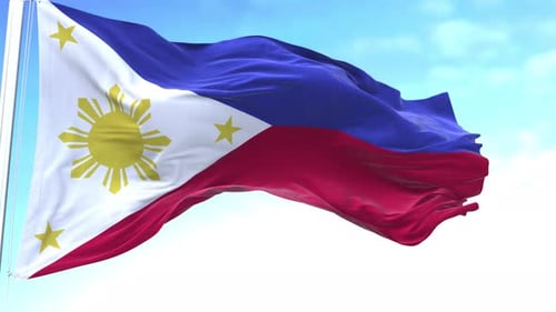 Realistic Waving Flag of the Philippines