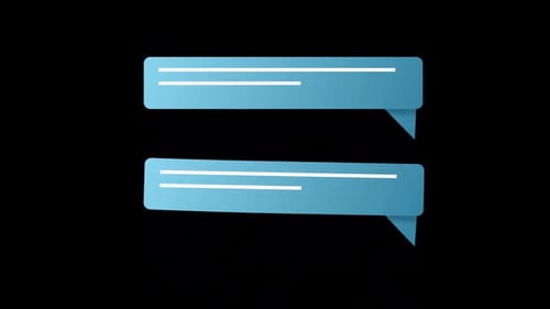 Blue Chatting Message Elements Alpha Channel