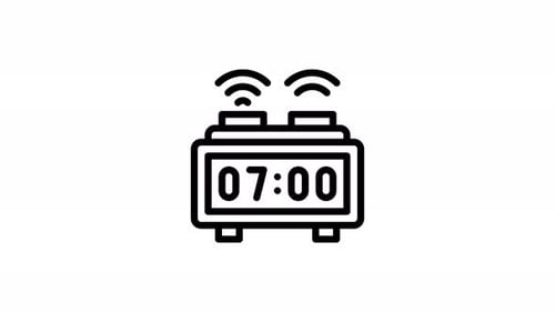 alarm clock line icon animation