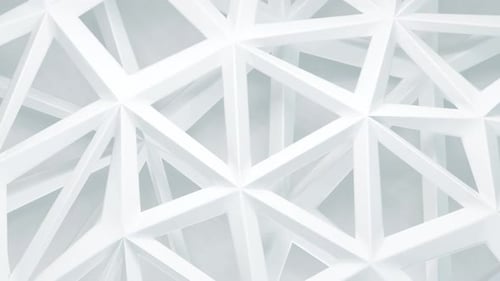 Seamless Loop of White Geometric Triangular Grid Structure