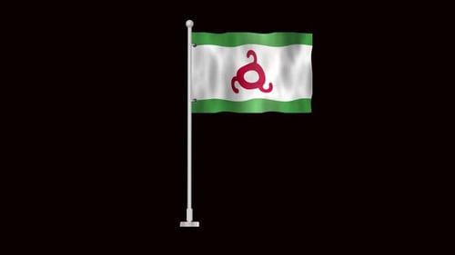 Realistic Waving Flag on Pole Animation Loop