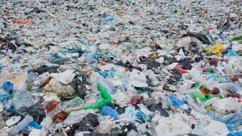 Overwhelming Plastic Waste and Pollution in Landfill