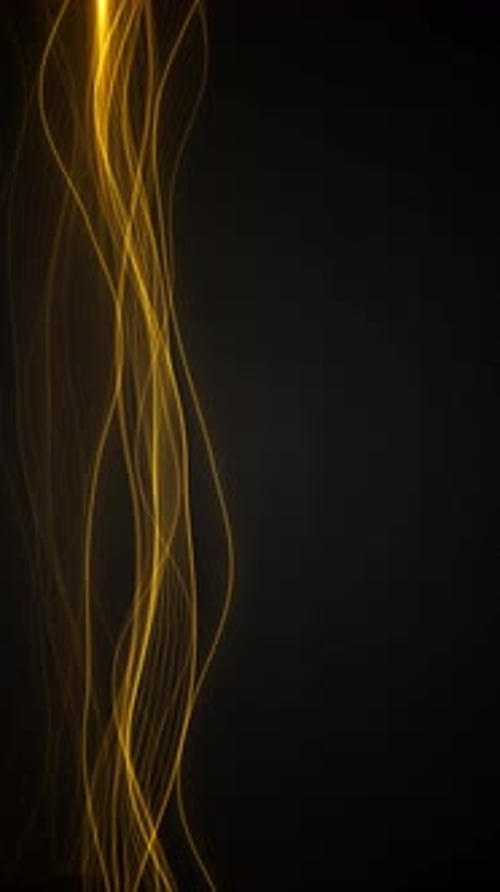 Abstract Glowing Golden Wavy Lines Background Loop