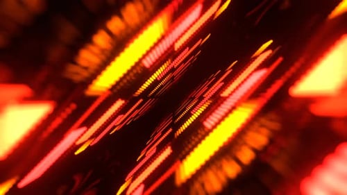 Red And Orange Dynamic Led Soundwave Motion Background Vj Loop In 4K