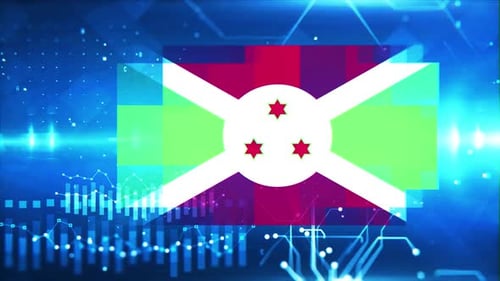 Burundi Flag on Economic Graph Background