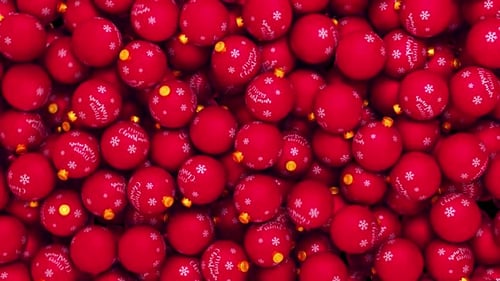 Falling Red Christmas Ornaments Festive Transition Background