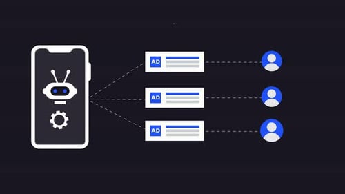 AI Marketing Automation on Mobile with Flat Design Animation