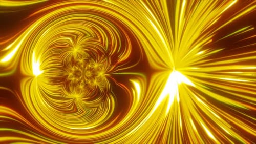 Abstrakte, hell leuchtende Neonenergie, magische, mehrfarbige Linien und Streifen, die in Fraktalen verzerrt sind