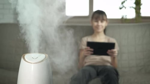 Arbeit am Notebook von Humidifier