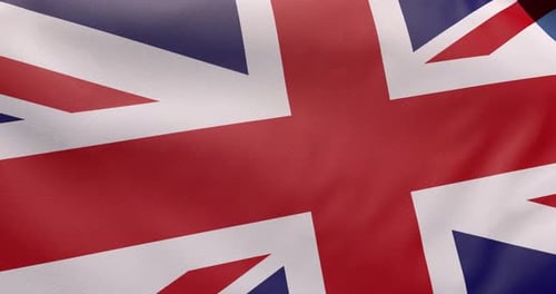 Waving Union Jack Flag Loop with Realistic Fabric Motion