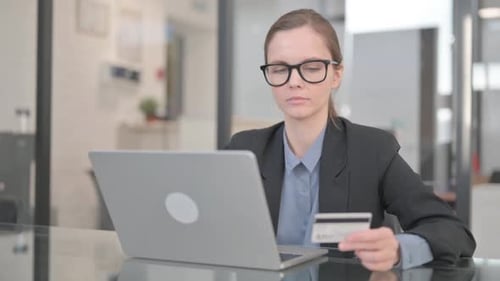 Businesswoman Facing Online shopping Problems at Work