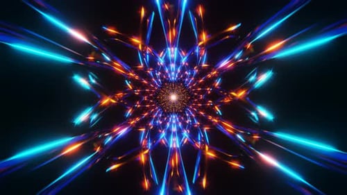 Dynamic Abstract Neon Light Tunnel Background Loop
