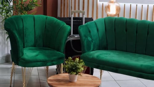 Classy Lounge Area with Luxurious Furniture at Hotel Resort