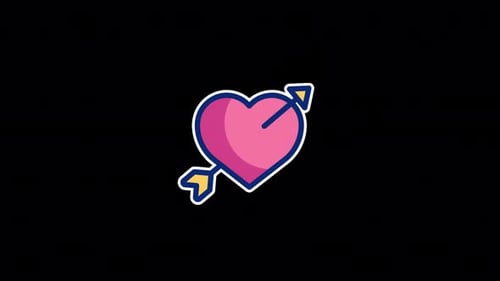 Animated Heart with Arrow Love Symbol Icon