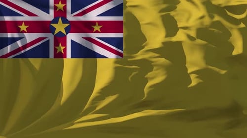 Realistic Niue Flag Waving Animation