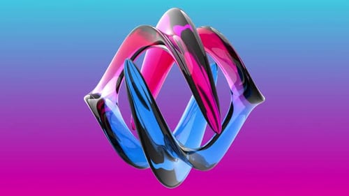 Satisfying 3D Abstract Liquid Alien Blue and Purple Gradient Looping Animation
