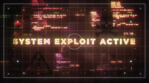 System Exploit Aktive trendige Hacking- und Cybersicherheitswörter