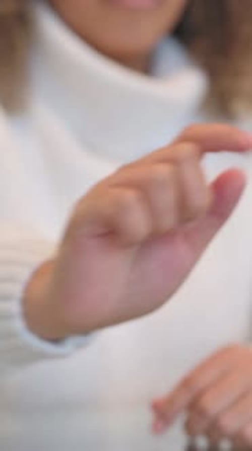 Close up of Female Hand with Denial Gesture, Vertical Video