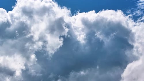 Blauer Himmel, weiße Wolken, Landschaft, weiße Wolken, 4K, Cumuluswolke, Wolkenlandschaft