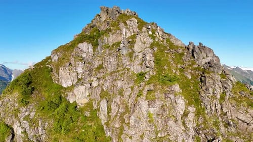 Aerial view of mountain cliffside, United States.