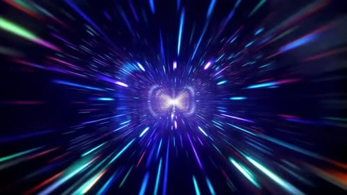 Colorful Futuristic Hyperspace Light Tunnel Animation Background