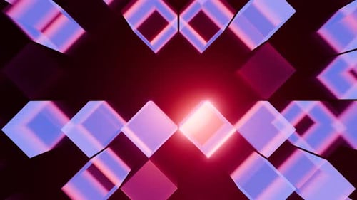 Abstract Geometric Neon Pattern with Radiant Seamless VJ Loop